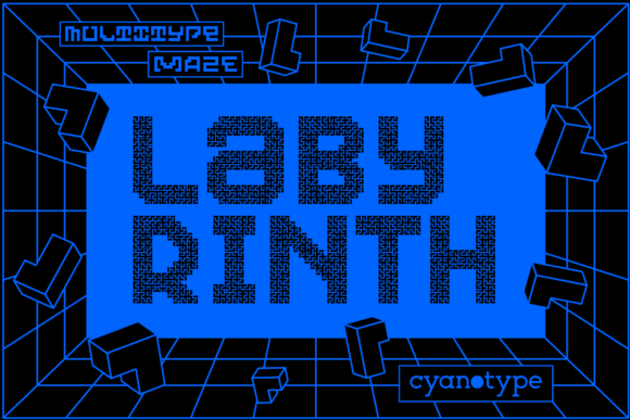 MultiType Maze Labyrinth Font for Branding